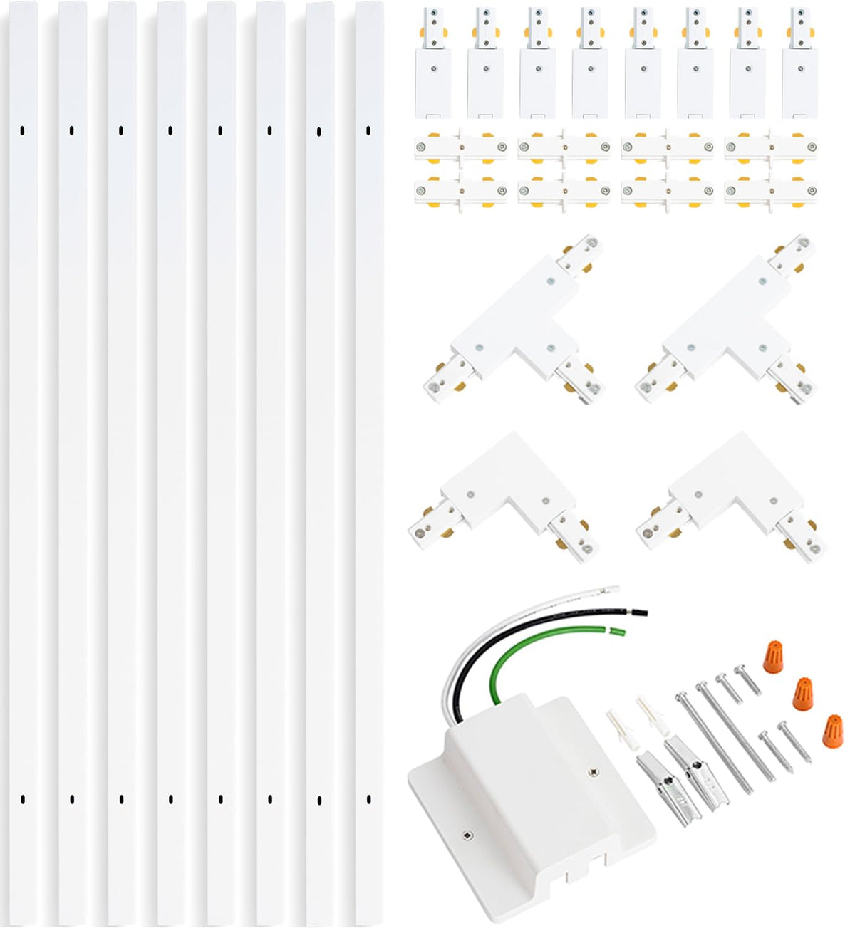 VANoopee 26ft H-track rails in white for flexible room layouts and lighting