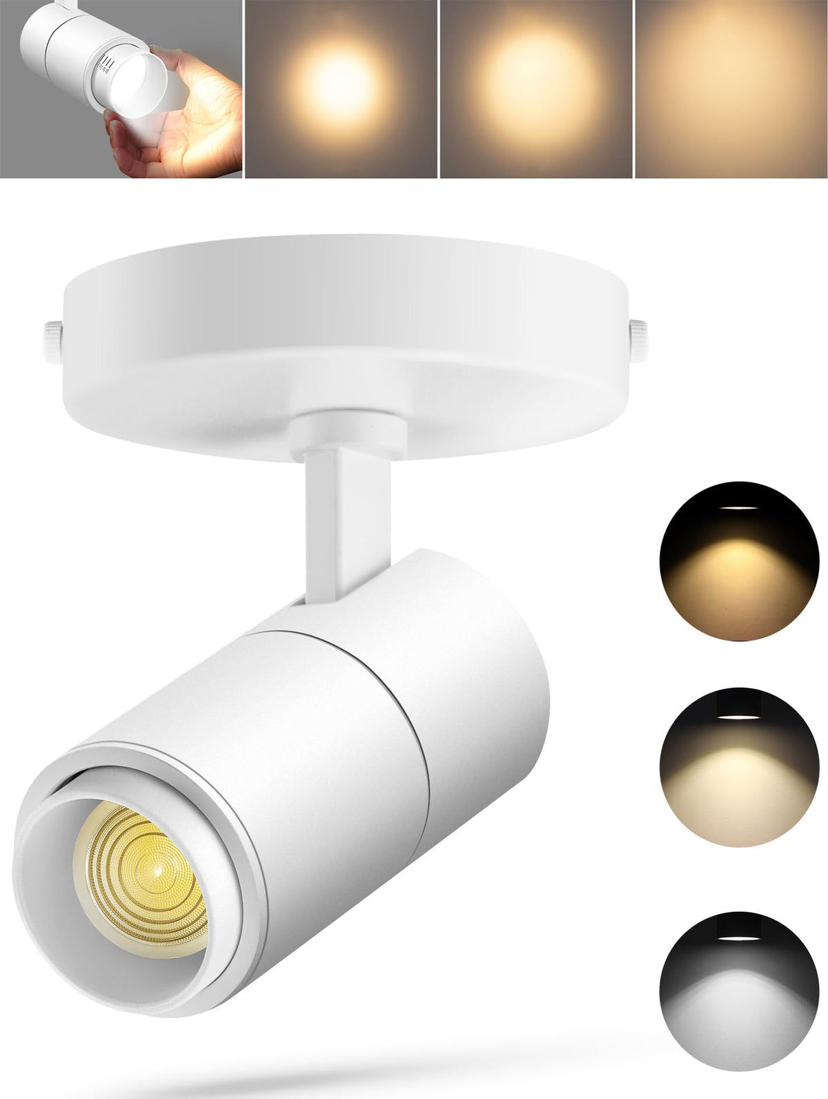 VANoopee ceiling spotlight with adjustable color temperature highlighting artwork