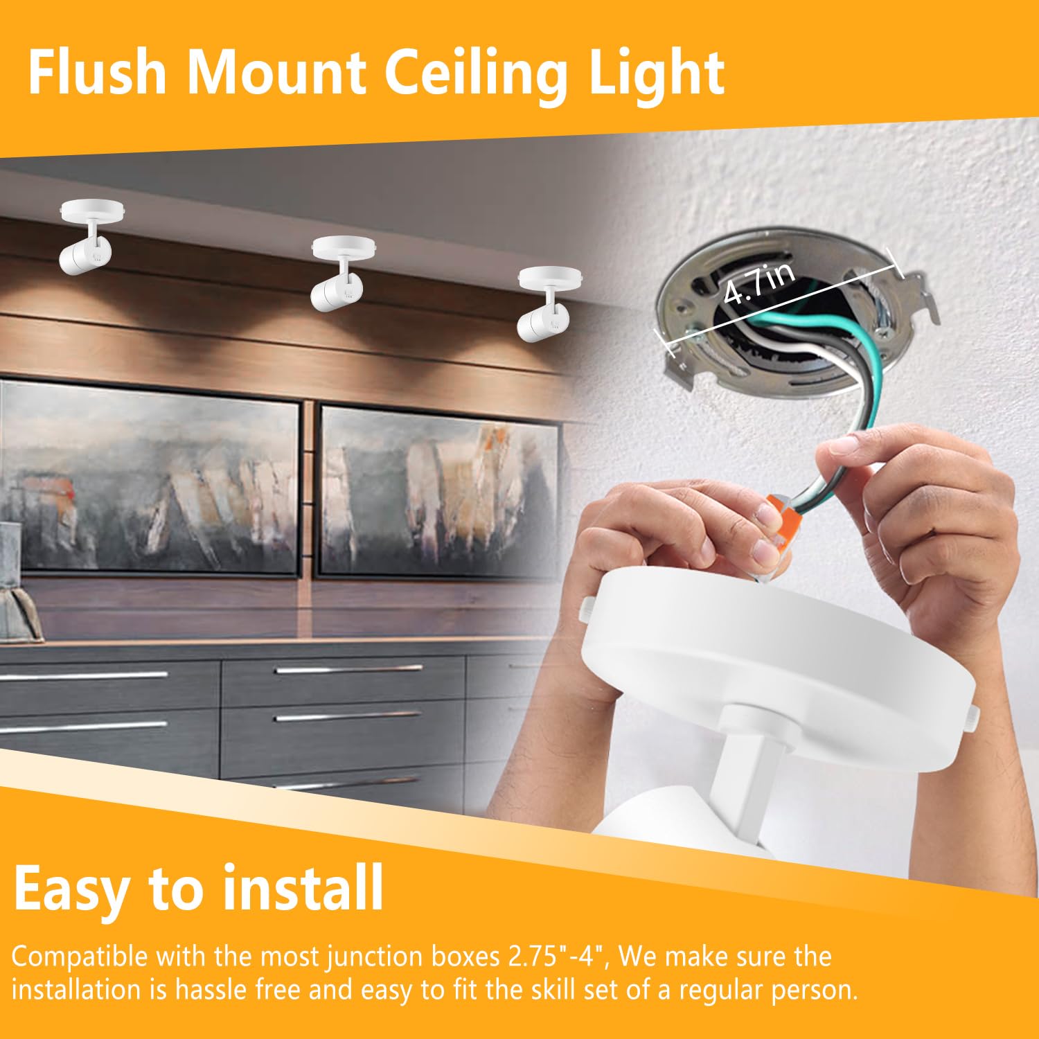 VANoopee 1000lm ceiling light brightening dining area