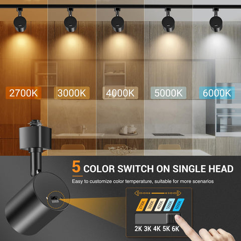 VANoopee 800lm 10W dimmable track head delivering bright task lighting