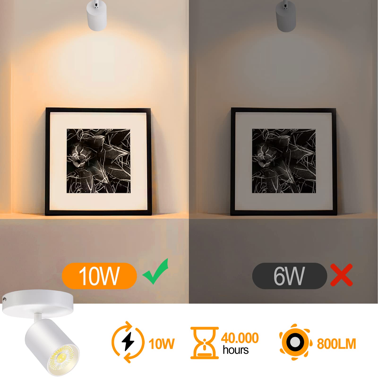 VANoopee dimmable spotlight enabling adjustable brightness.