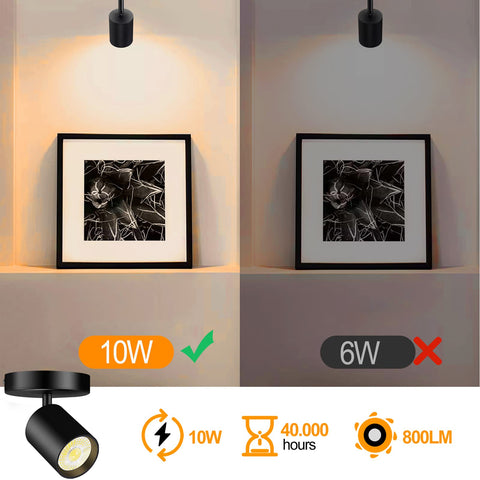 VANoopee dimmable LED spotlight at low brightness creates mood lighting.
