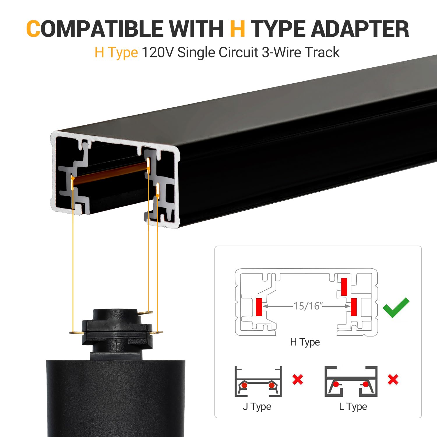 VANoopee T-connector for seamless corner transitions in custom tracks.