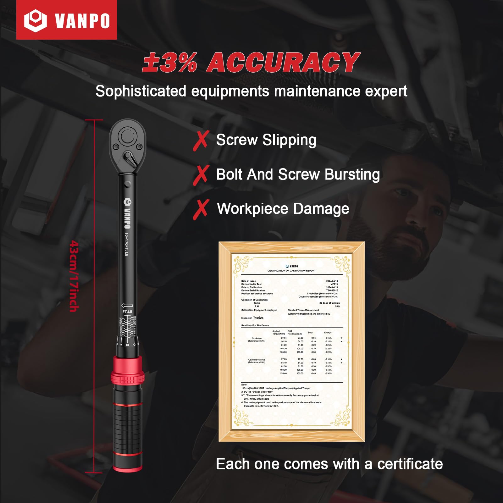 VANPO CR-MO durable construction helps heavy-duty use