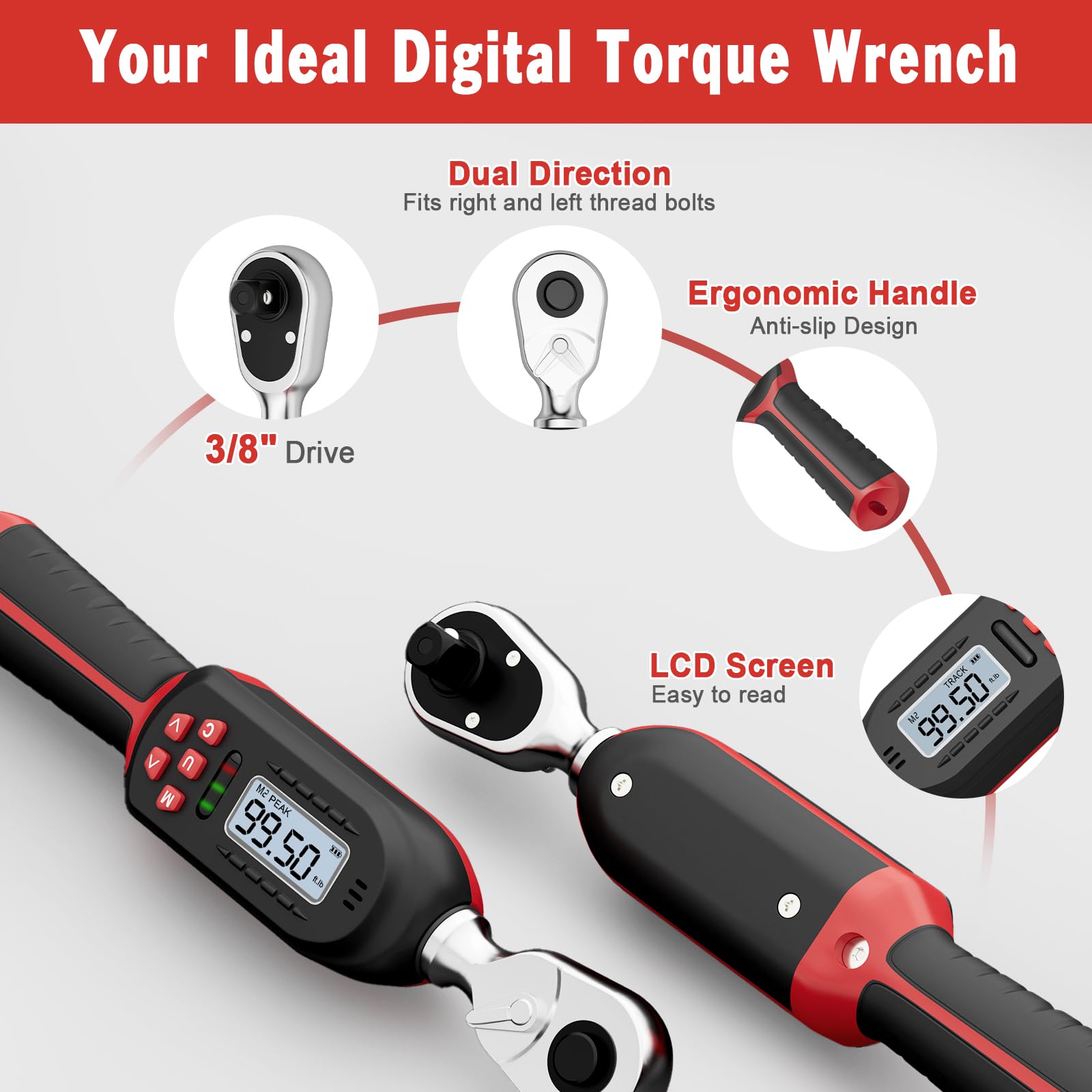 Track and Peak modes on VANPO provide reference torque data during use.