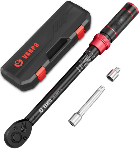 VANPO half-inch drive torque wrench with dual-scale display for precise tightening