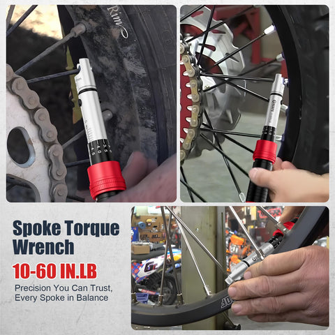 VANPO wrench in action on a bike wheel for true alignment.