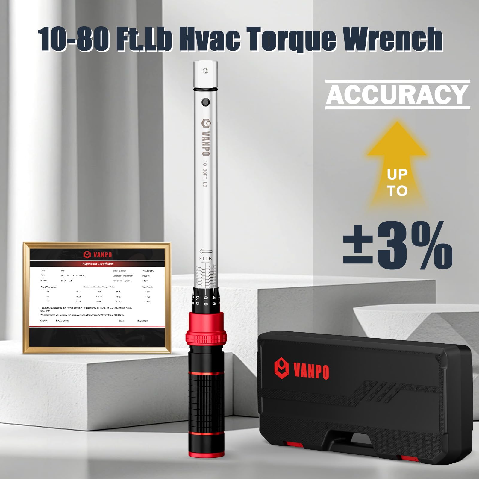 Open-end head kit on VANPO torque wrench spanning 17–32 mm