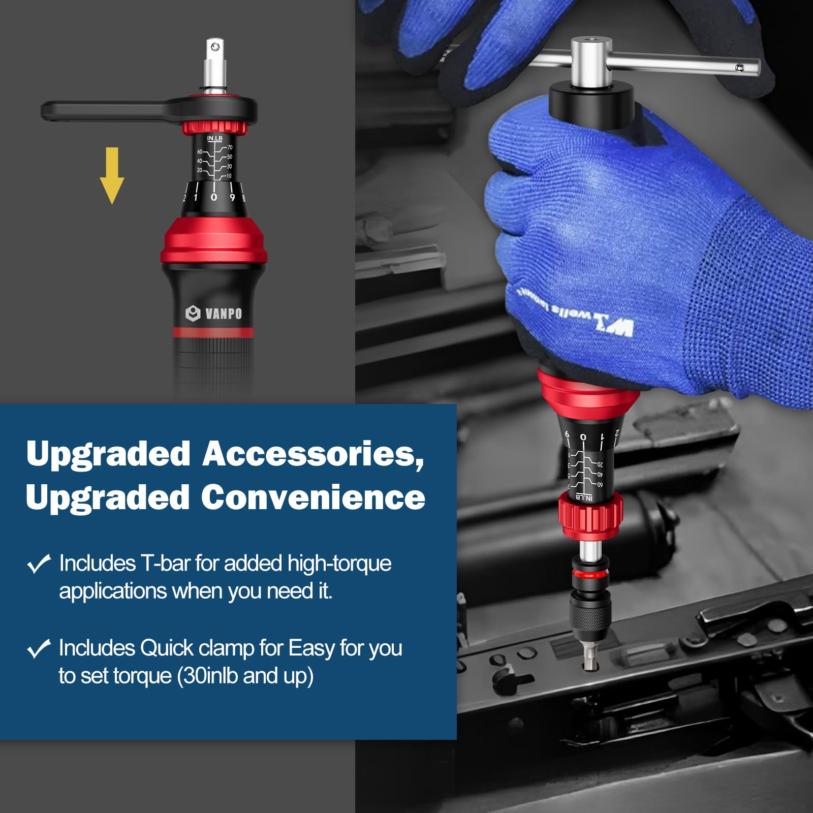 VANPO quick clamp enables rapid torque setting adjustments
