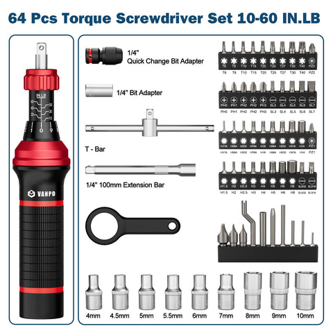 T-bar extension on VANPO torque screwdriver for added leverage