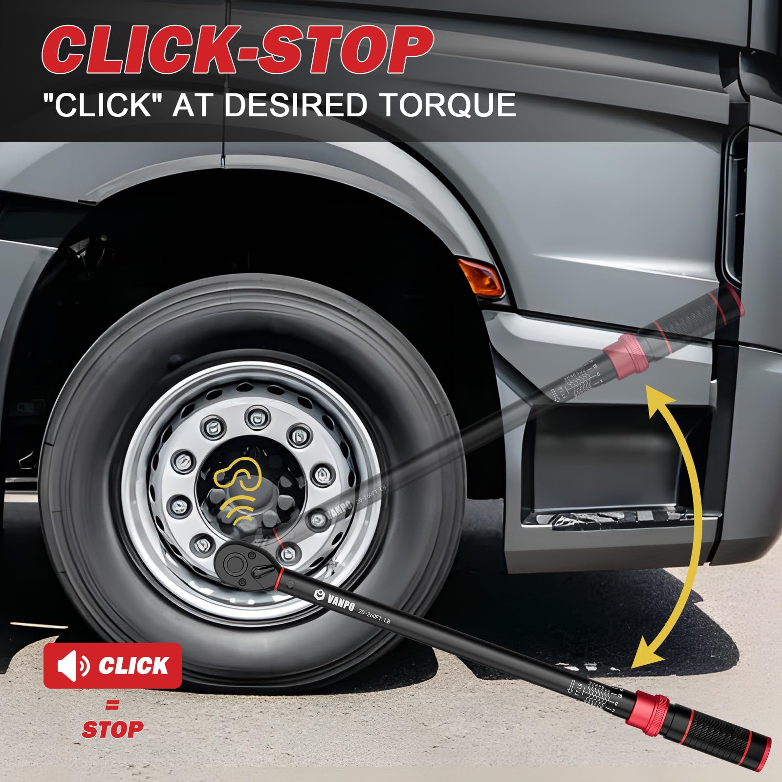 VANPO torque wrench extension bar 125mm reaches tight spots.