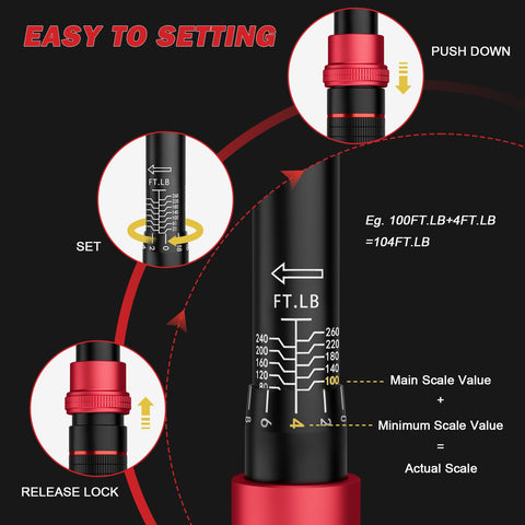 VANPO torque wrench locking knob for secure, repeatable settings.
