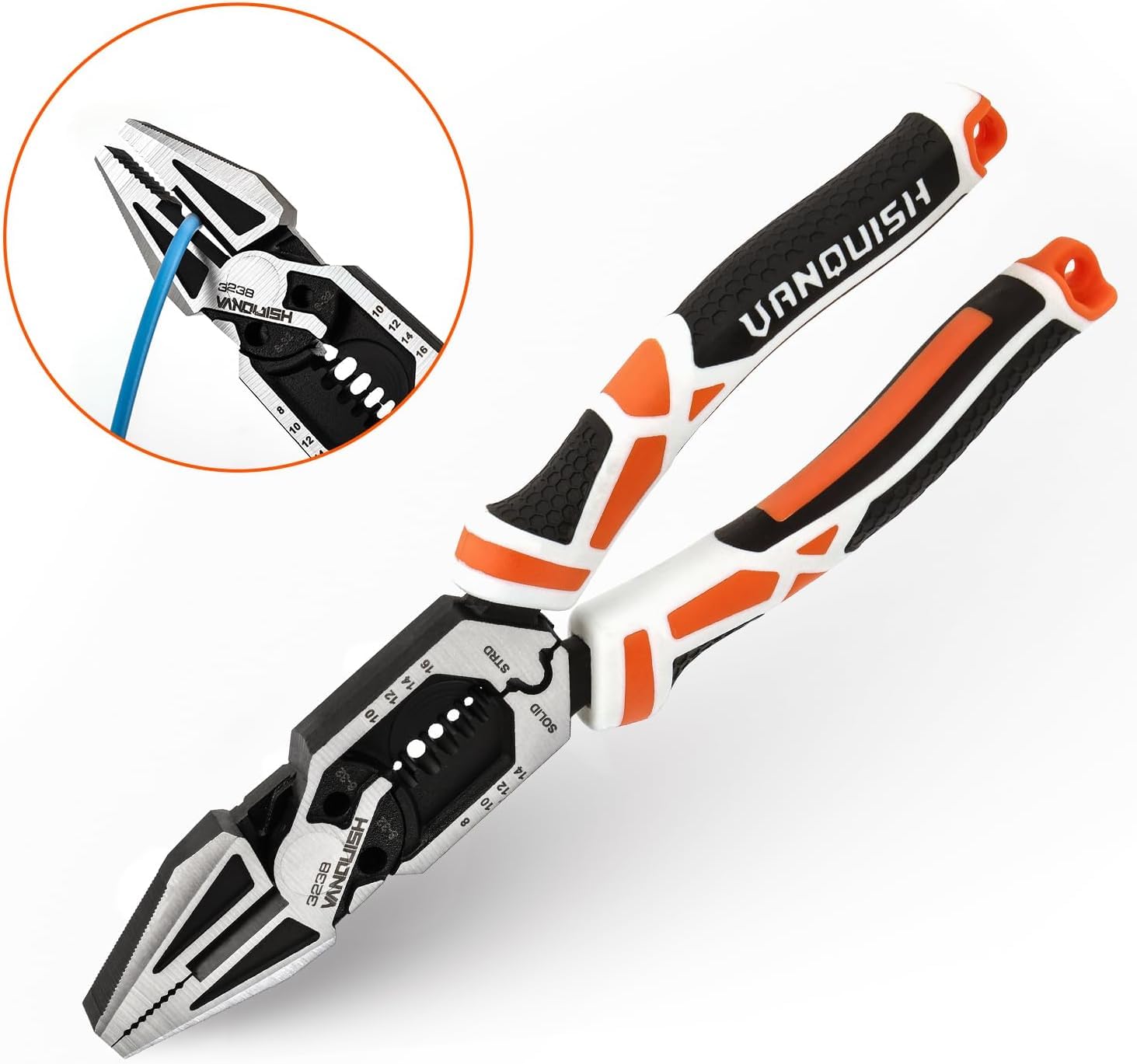 Vanquish 8-in-1 linesman pliers compact design for versatile trades