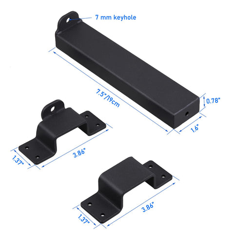 VANROUG 7.5-inch latch side detail highlights two-piece mounting for adjustable security
