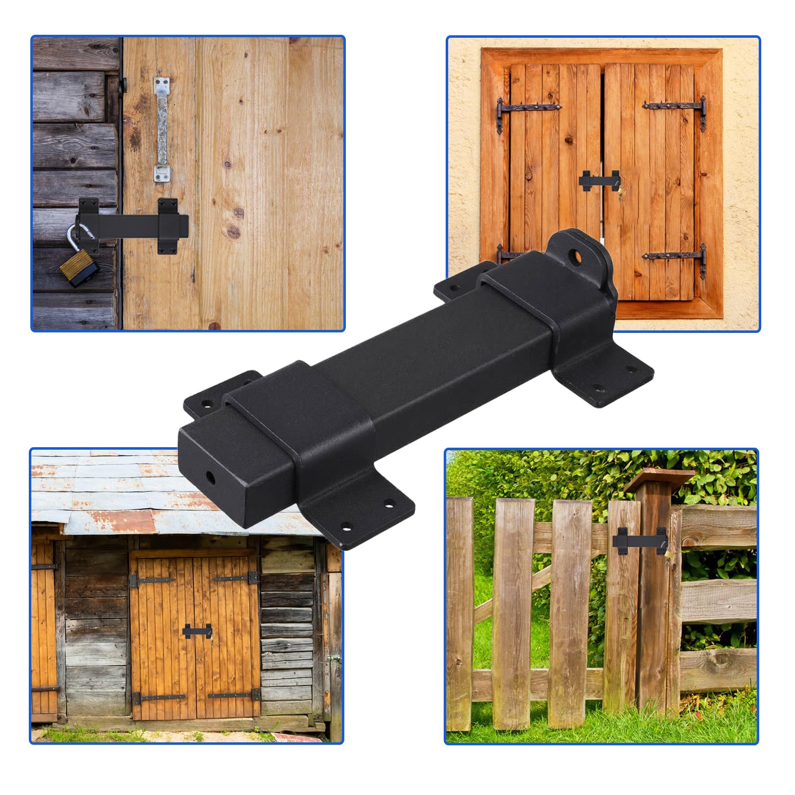 VANROUG gate latch installed on a farm gate demonstrates versatile installation