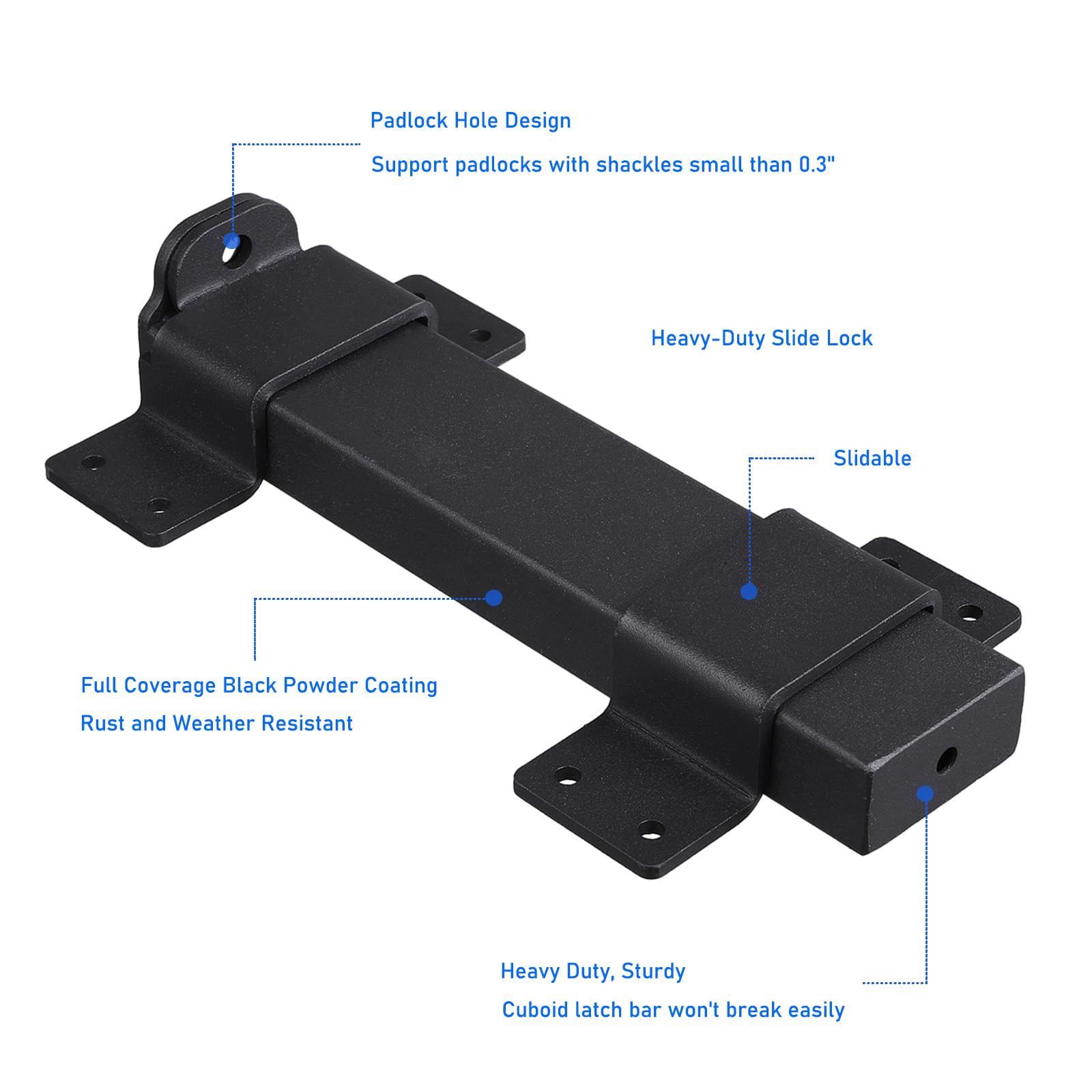 VANROUG padlock hole close-up shows add-on security option for extra privacy