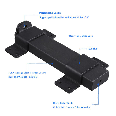 VANROUG padlock hole close-up shows add-on security option for extra privacy