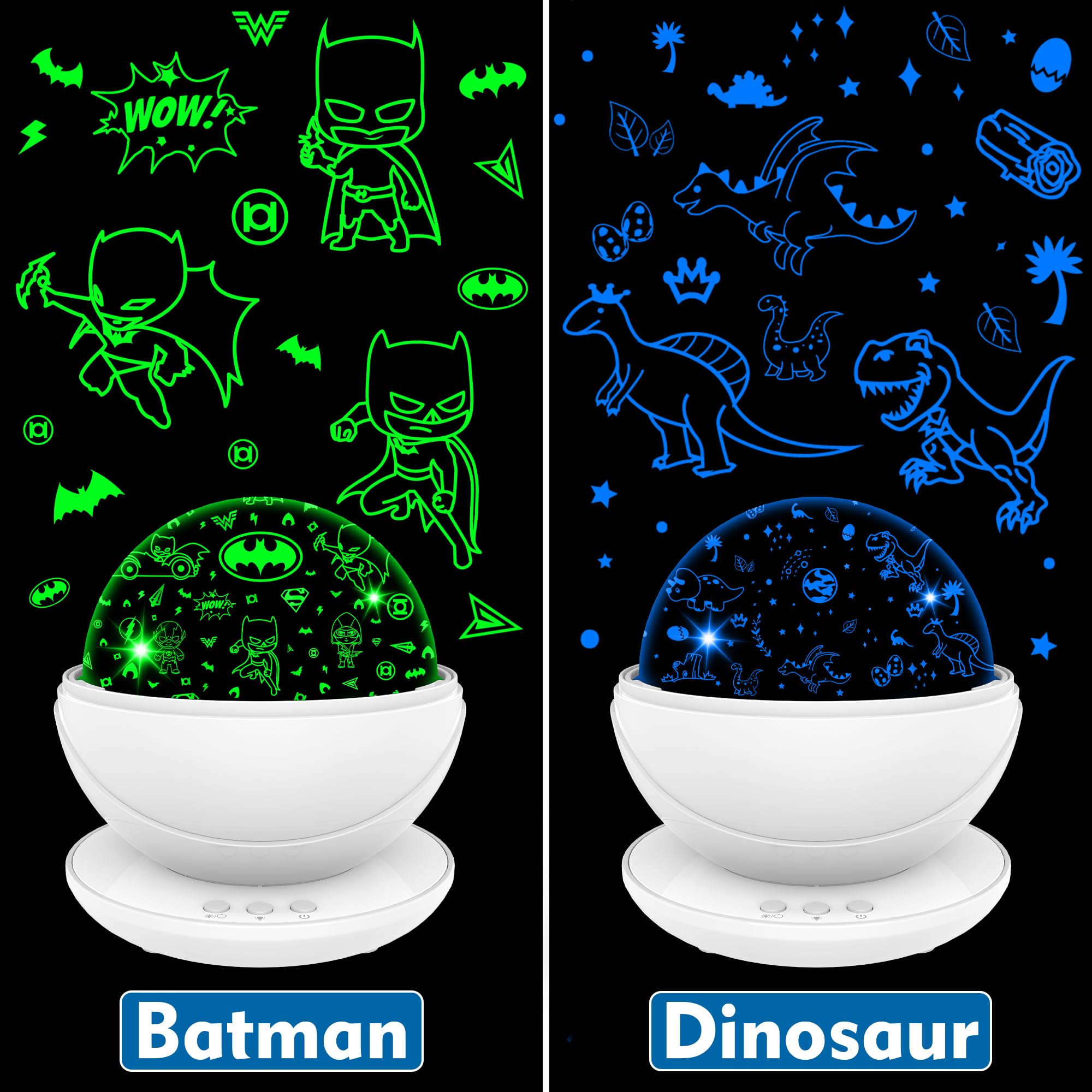 VANSHINIEER dino theme night light side view creates cozy bedtime ambience