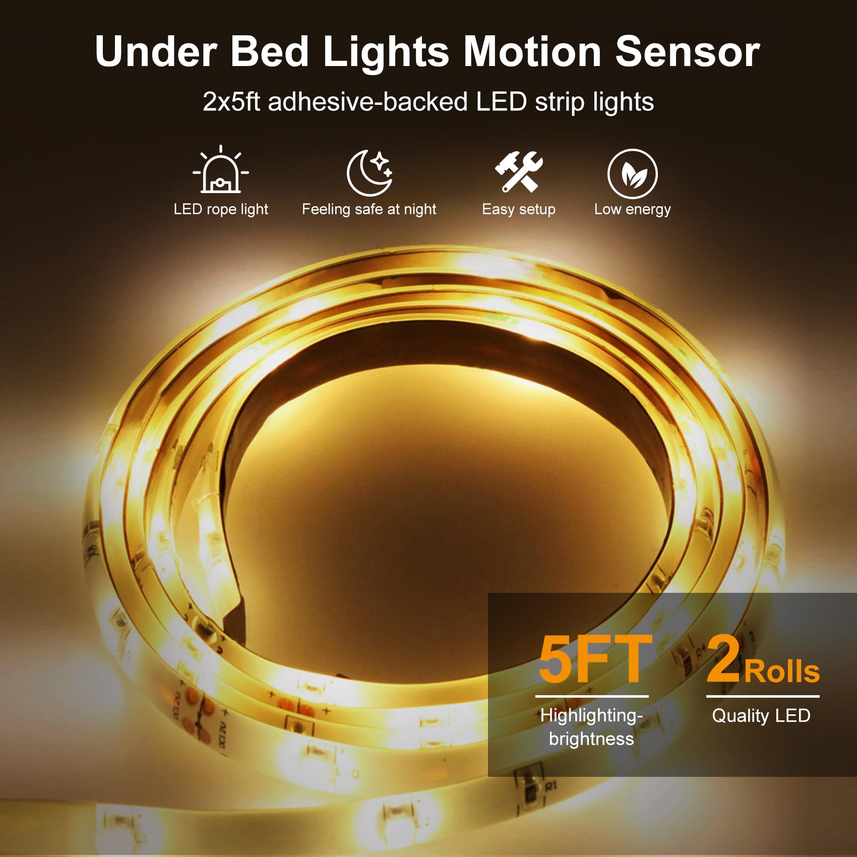 Vansky PIR motion sensor night light provides hands-free illumination in darkness.