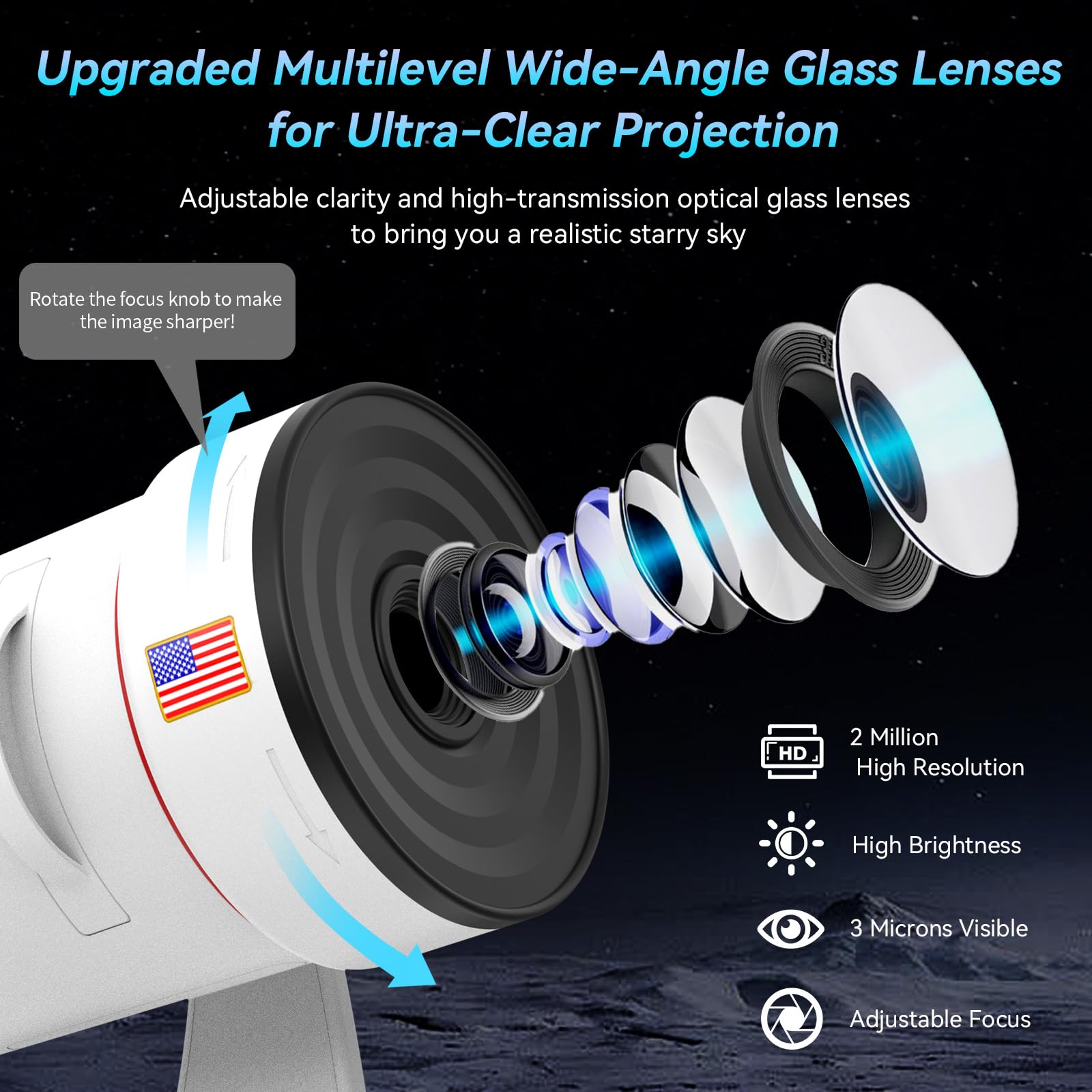 VanSmaGo Galaxy Projector disc Earth demonstrates vivid planetary projection on walls.