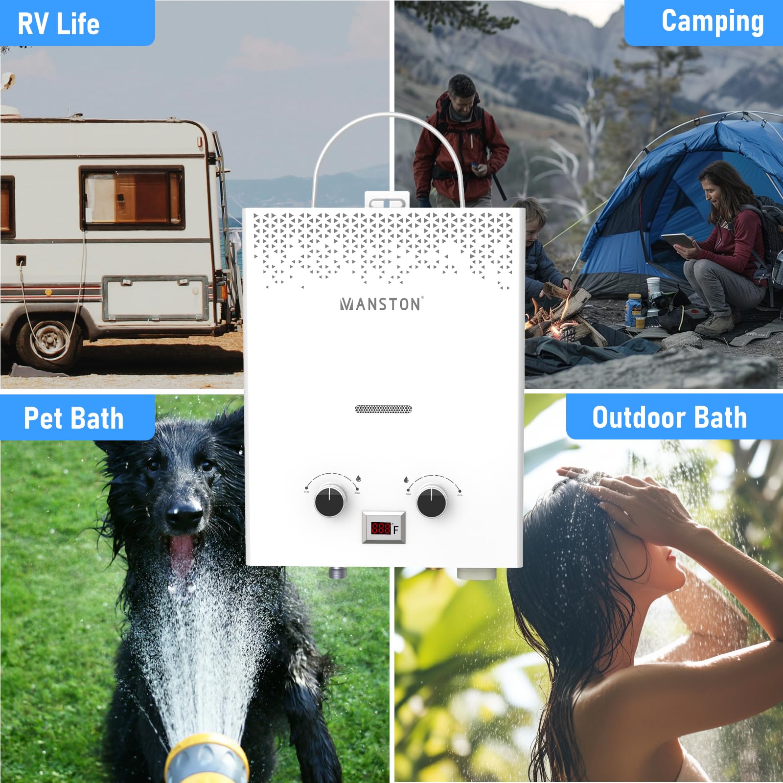 VANSTON delivers instant hot water in about 2 seconds for showers.