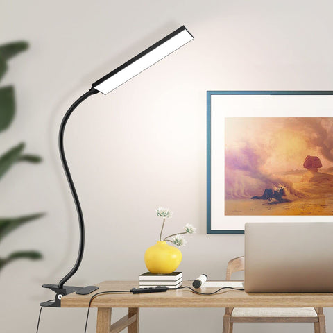 Vansuny clip-on LED desk lamp for secure, space-saving attachment