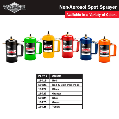 Vaper Spot Spray 80-150 PSI label emphasizes reliable spray performance under pressure.