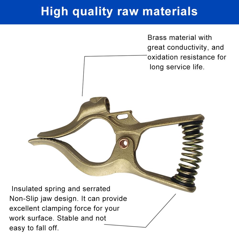 Vaphy ground clamp jaw opening 1-3/4 inch provides wide wire grip.