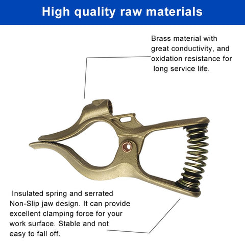 Vaphy ground clamp jaw opening 1-3/4 inch provides wide wire grip.