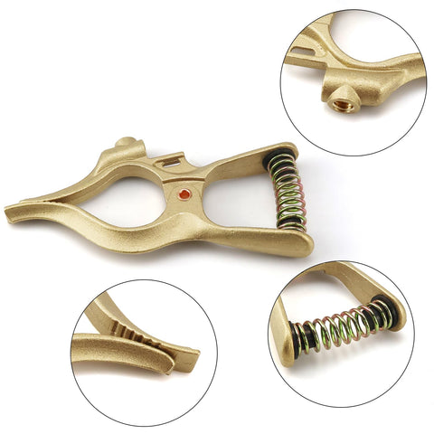 Brass construction ensures durability and stable conductivity during heavy-duty welding.