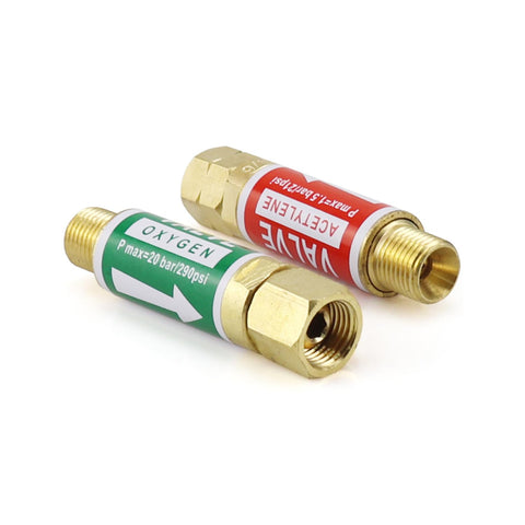 VAPHY Oxygen Acetylene Flashback Arrestor one-way valve close-up emphasizes backflow prevention.