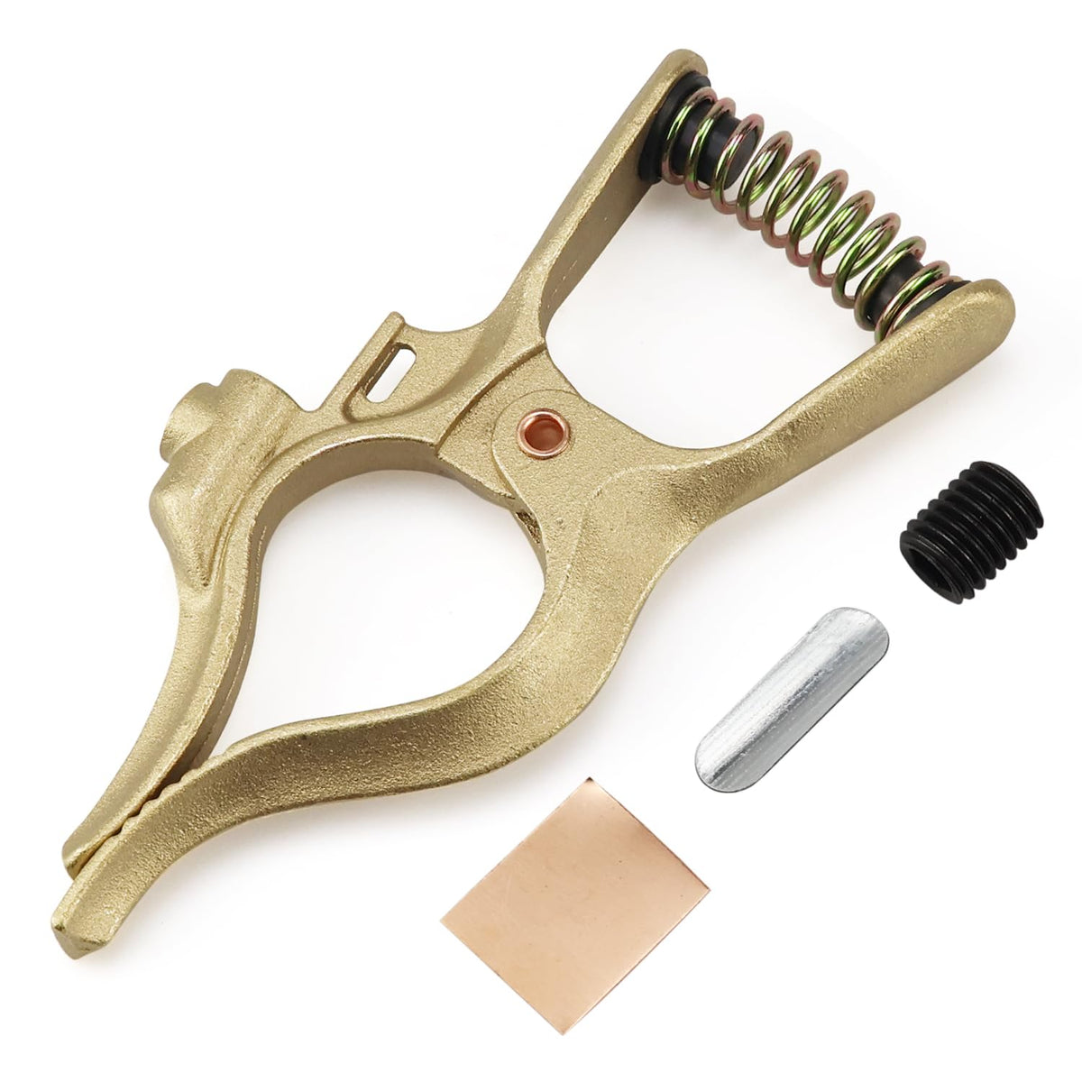 Vaphy T-Style brass ground clamp with 500-Amp capacity for reliable welding grounding.