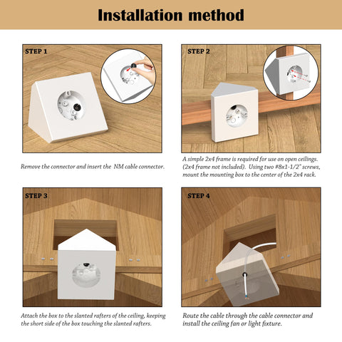 Vapikirv FB900-1 open cathedral ceiling installation uses simple framing.