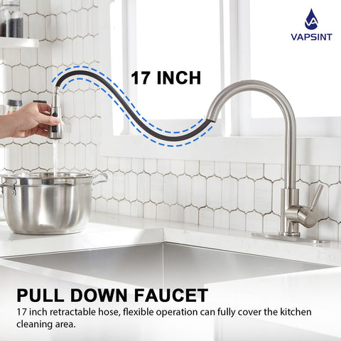 VAPSINT high-arc 360-degree swivel for full sink coverage