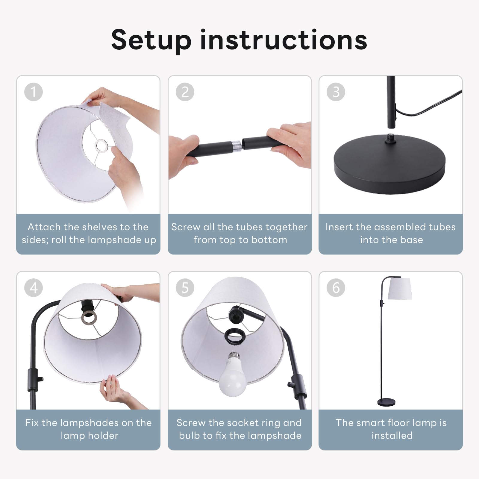 VARICART Arc lamp black finish complements modern decor