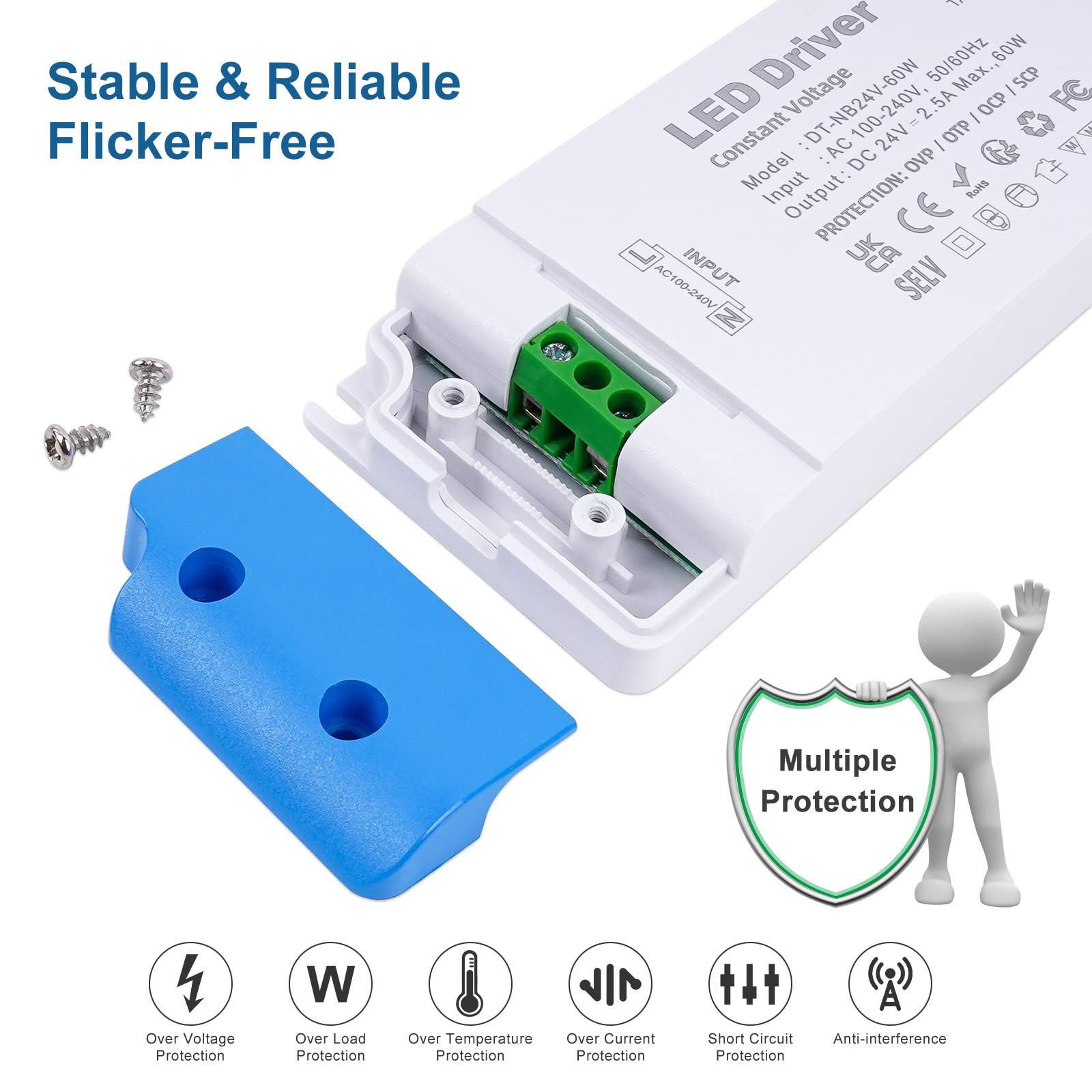 VARICART IP44 housing protects indoor installations from dust and moisture