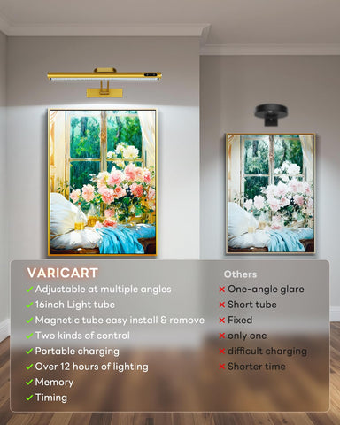 VARICART 5000mAh battery life—up to 30 hours of lighting.