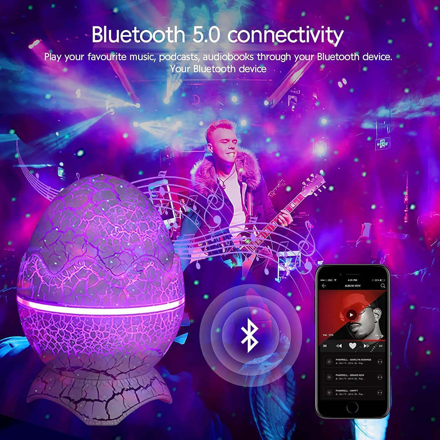 Varkda Bluetooth music speaker syncs lights to your favorite tracks.