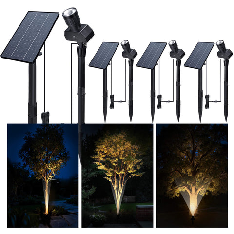 Varmtalys outdoor solar spotlight with adjustable beam angle for flags and garden accents