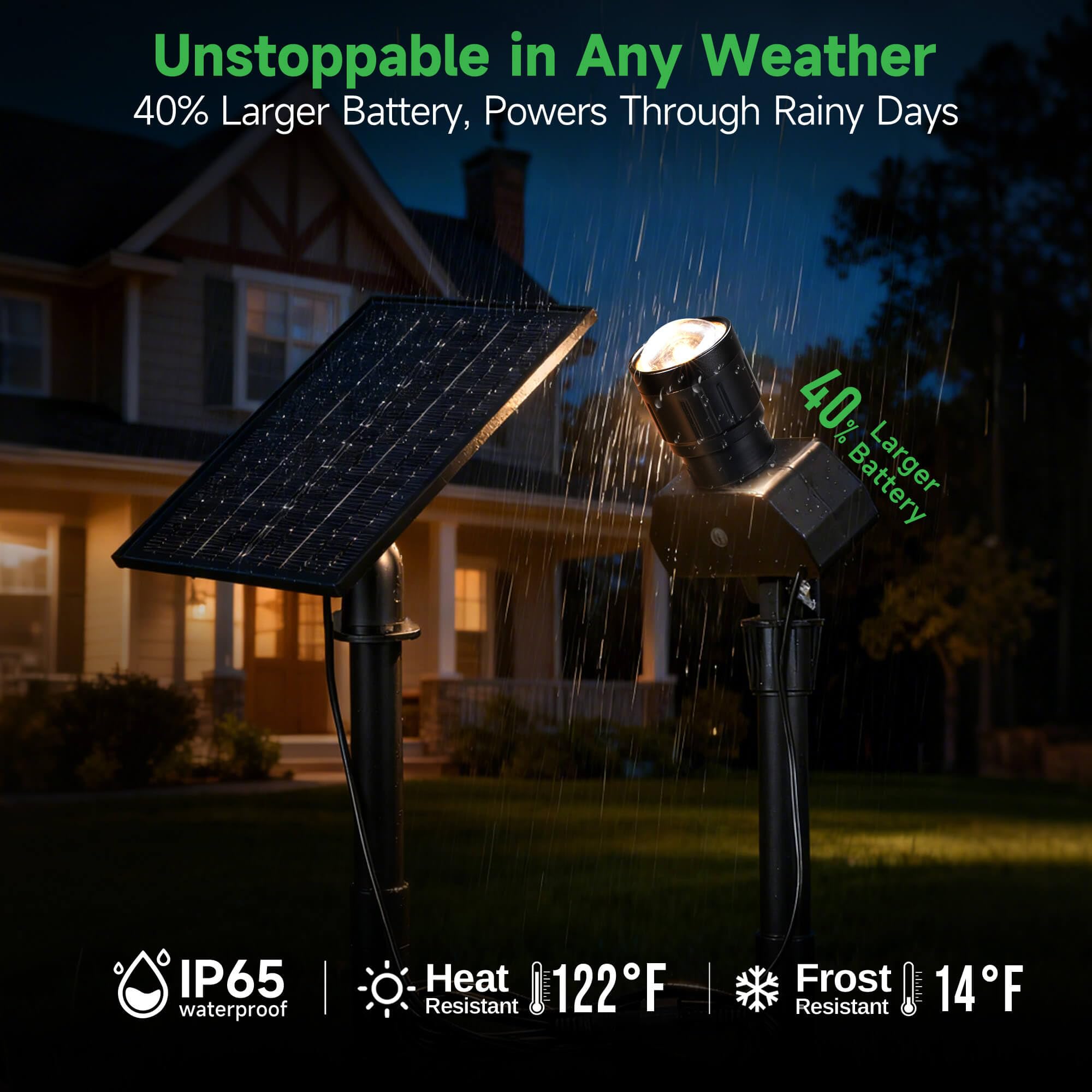 Varmtalys solar uplight offering five lighting modes for versatile use