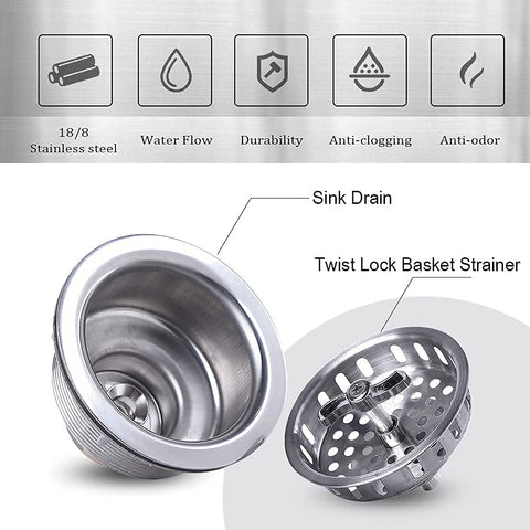 VARNAHOME anti-clogger design traps debris while promoting smooth drainage.