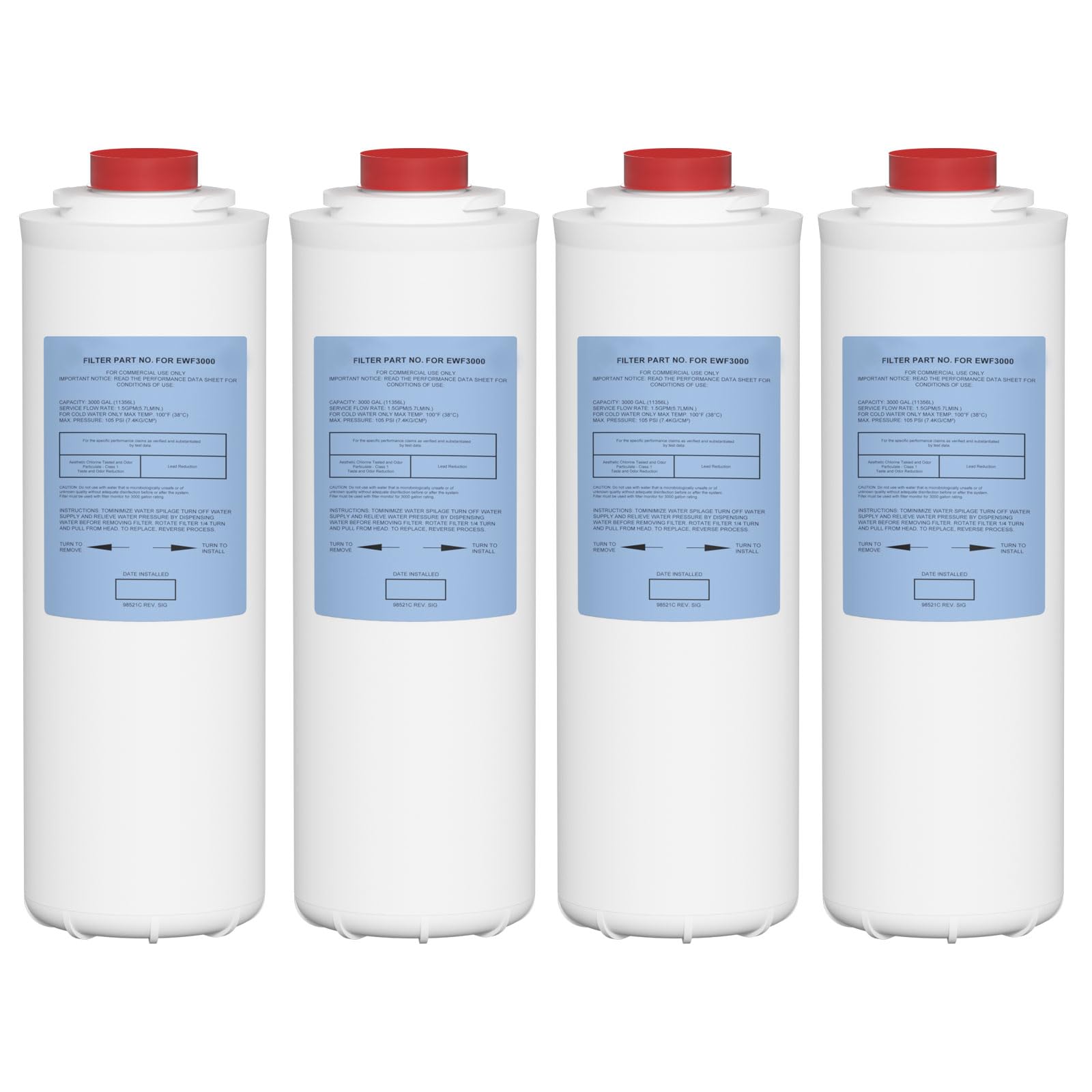 Varycony 51300C four-pack filters for Elkay installations, ensuring continuous hydration.