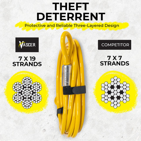 Vascer heavy-duty cable demonstrating strength and rigidity.