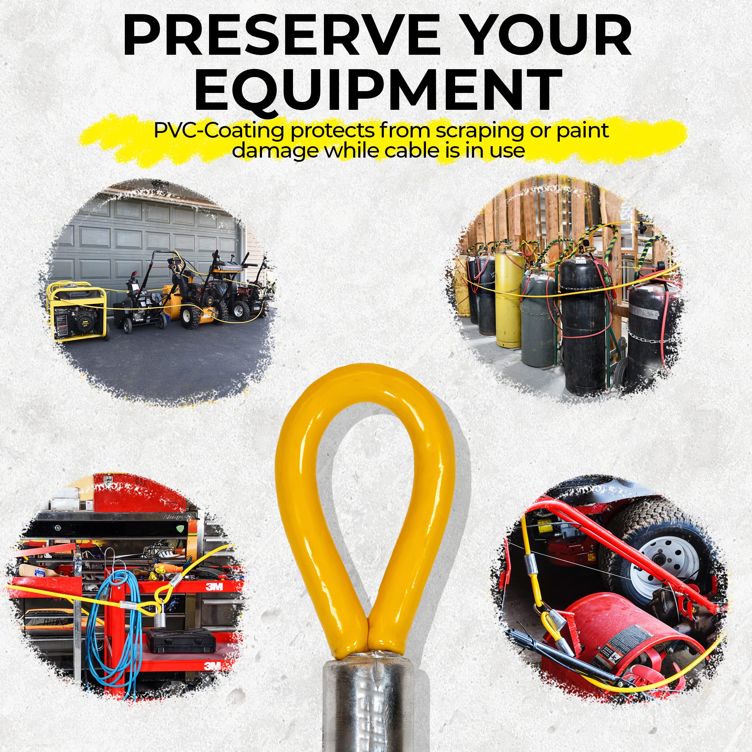 Vascer looped ends designed for quick padlock attachment.