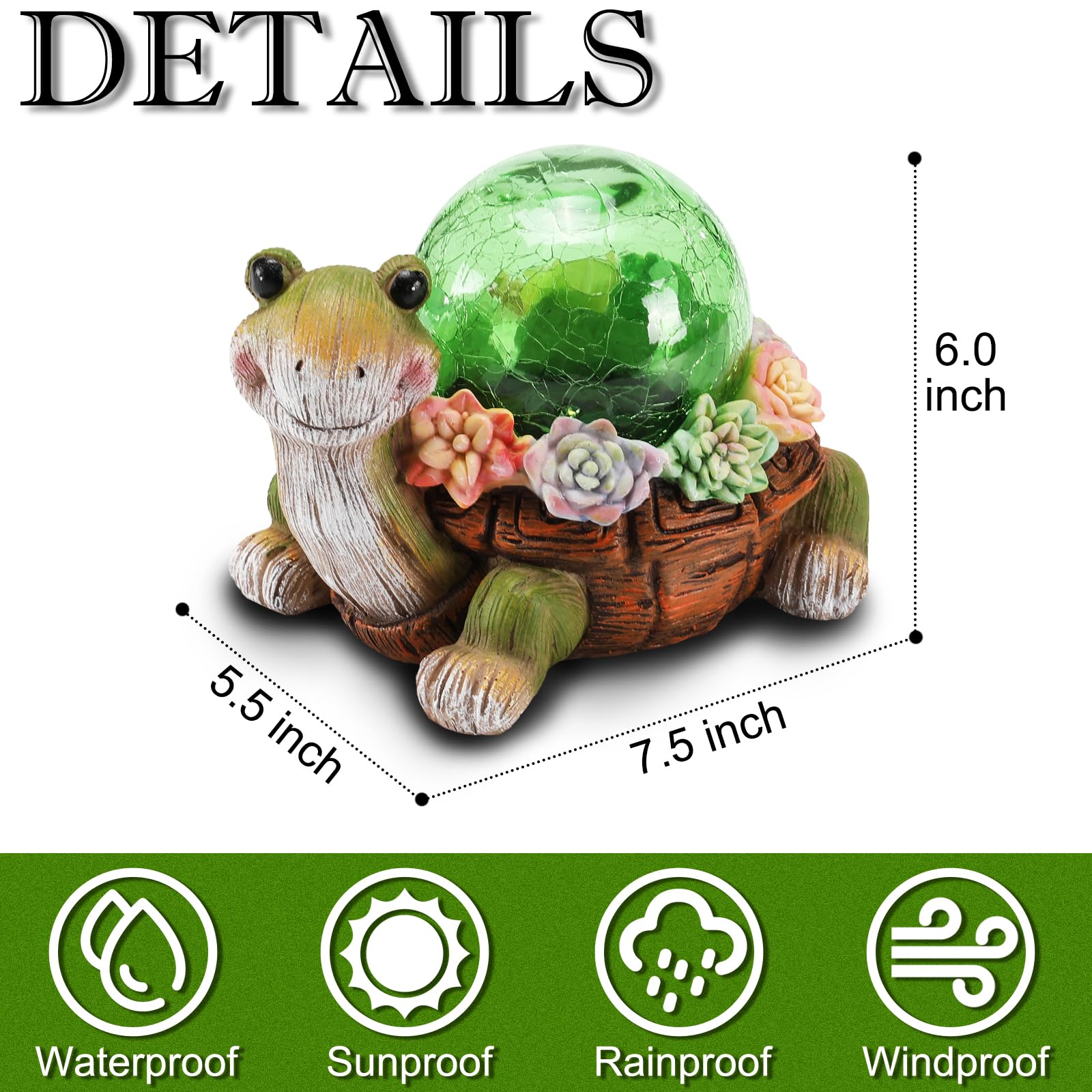 Vasesun Outdoor Turtle LED decor ideal for patios and walkways