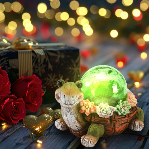 Vasesun Turtle Patio Decor casts soft light along pathways