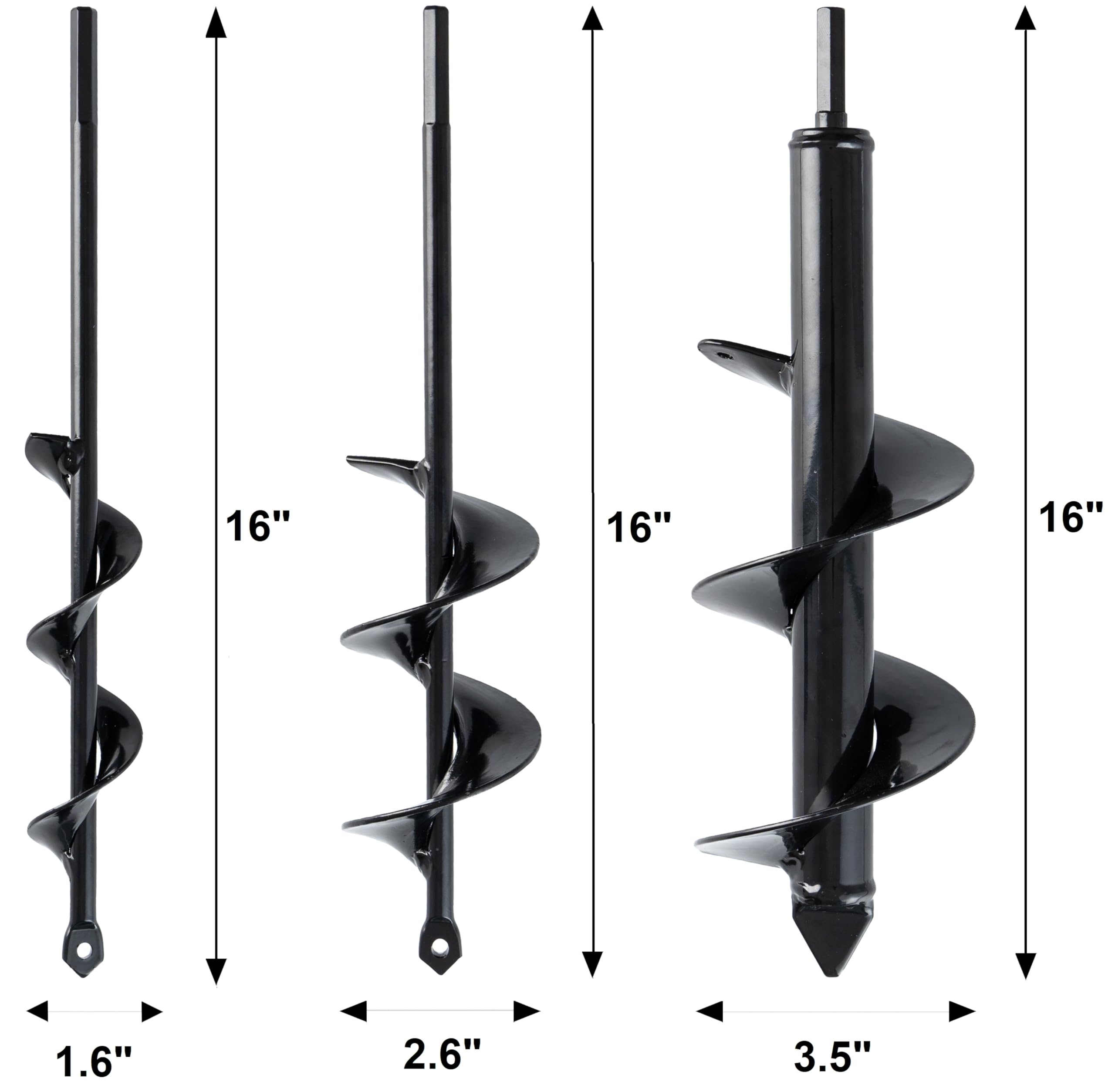 VASGOR Set 3 2.6x16 auger for efficient bedding plant holes.