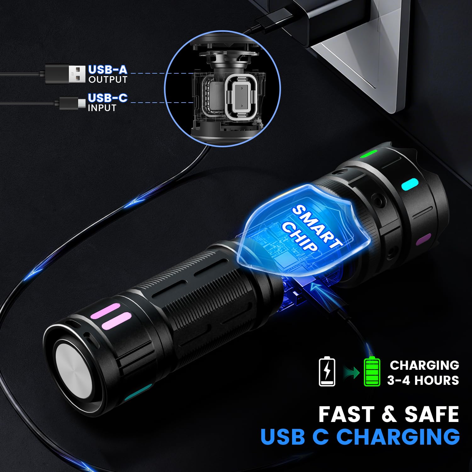 VASTFIRE rugged aluminium body withstands drops and harsh conditions.
