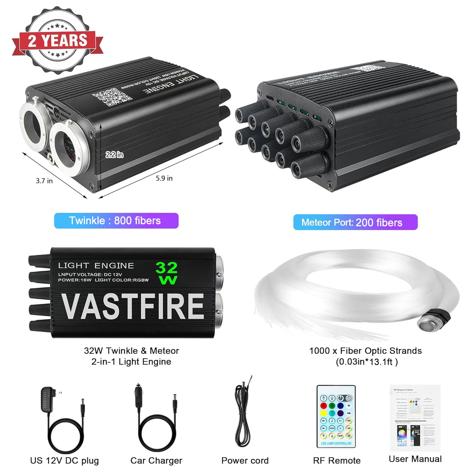 VASTFIRE 32W brightness delivers vivid colors with flicker-free performance.