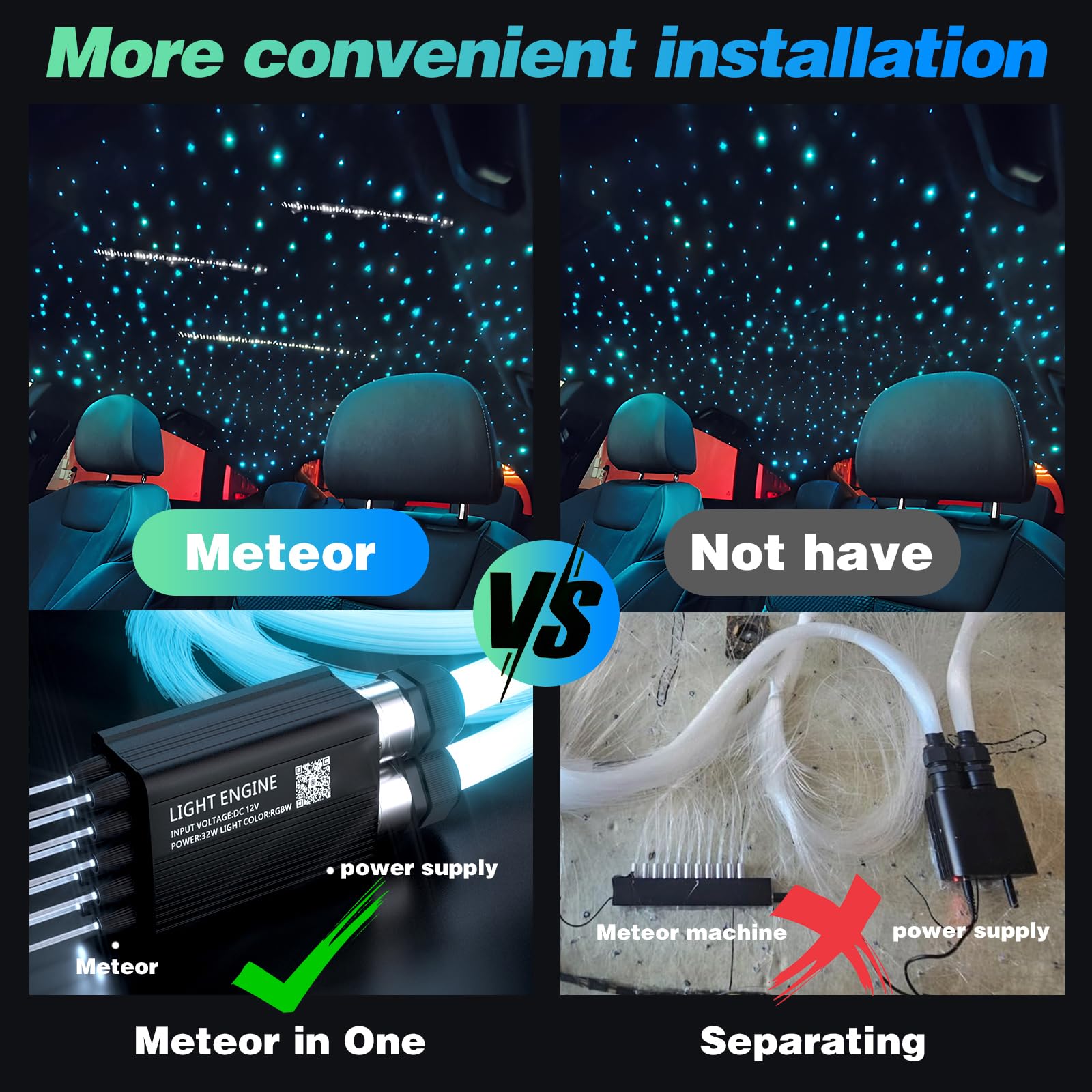 VASTFIRE meteor shooting effect adds dynamic glow during night drives.